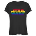 thumbnail image 1 of Junior's Star Wars Pride Rainbow Stripe Classic Logo  Graphic Tee Black 2X Large, 1 of 3