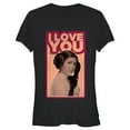thumbnail image 1 of Junior's Star Wars Princess Leia Quote I Love You Graphic Tee Black Small, 1 of 2