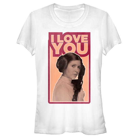Junior's Star Wars Princess Leia Quote I Love You Graphic Tee White X Large