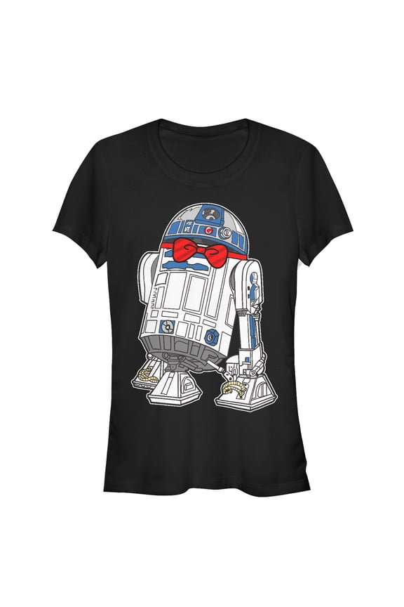 Junior's Star Wars R2-D2 Bowtie Graphic Tee Charcoal Large