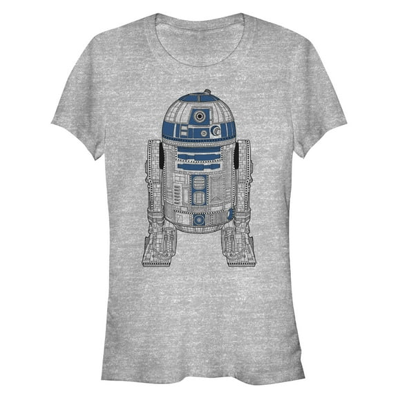 Junior's Star Wars R2-D2 Detailed Droid  Graphic Tee Athletic Heather Large