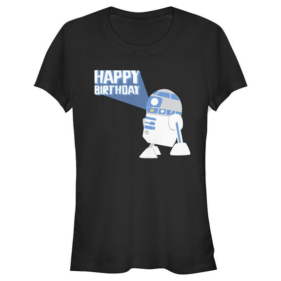 Junior's Star Wars R2-D2 Happy Birthday  Graphic T-Shirt