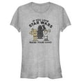 thumbnail image 1 of Junior's Star Wars Raise Your Hand Cartoon  Graphic Tee Athletic Heather X Large, 1 of 2