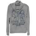 thumbnail image 1 of Junior's Star Wars Rogue One Rebel Hero Square  Cowl Neck Sweatshirt Gray Heather Small, 1 of 3