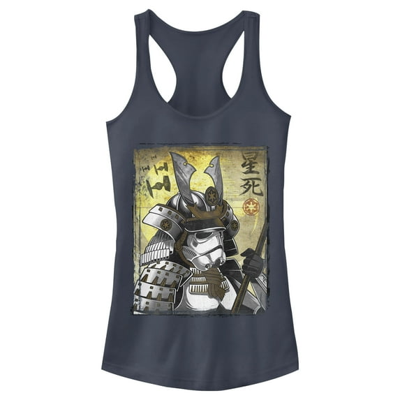 Junior's Star Wars Samurai Stormtrooper Racerback Tank Top Indigo Small