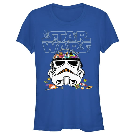 Junior's Star Wars Stormtrooper Basket  Graphic Tee Royal Blue 2X Large