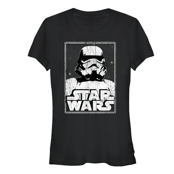 Junior's Star Wars Stormtrooper Logo Graphic Tee Black Large