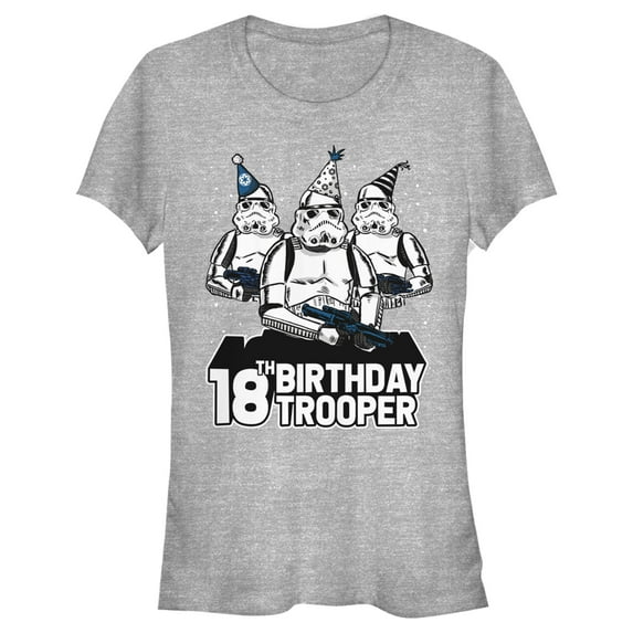 Junior's Star Wars Stormtrooper Party Hats Trio 18th Birthday Trooper Graphic Tee Athletic Heather 2X Large