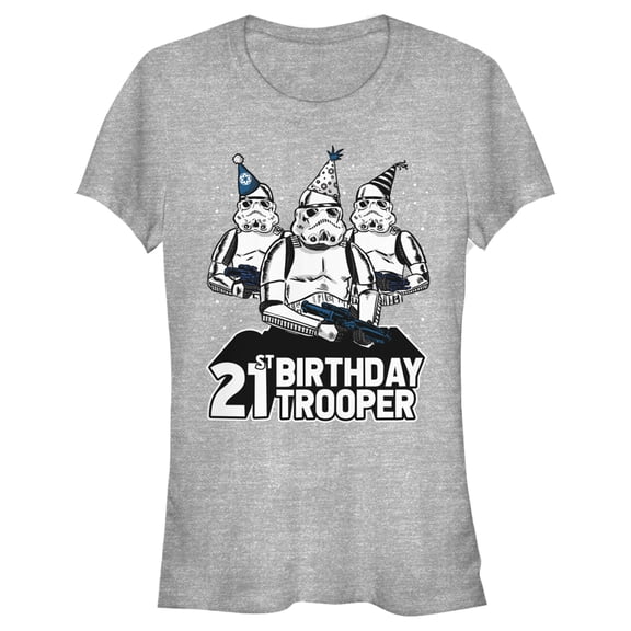 Junior's Star Wars Stormtrooper Party Hats Trio 21st Birthday Trooper  Graphic Tee Athletic Heather Medium