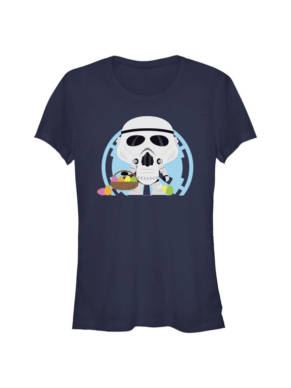 Junior's Star Wars Stormtroopers Are Ready To Hunt Eggs On Easter Graphic Tee Navy Blue Medium