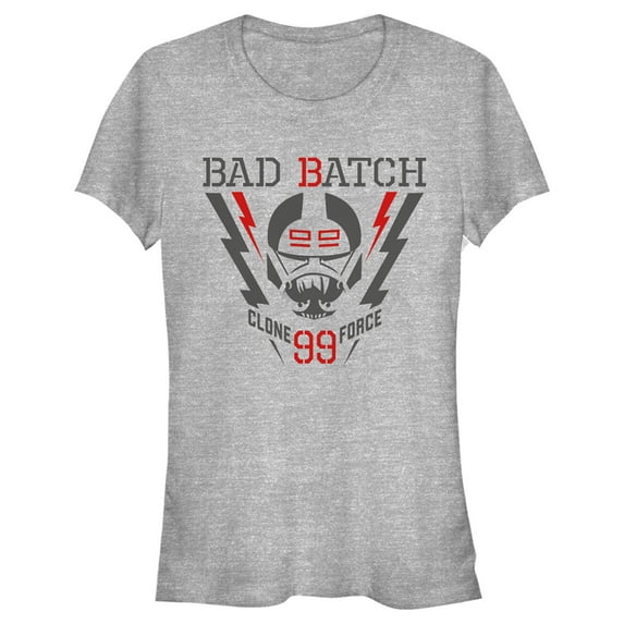 Junior's Star Wars: The Bad Batch Lightning Logo Graphic Tee Athletic Heather Small