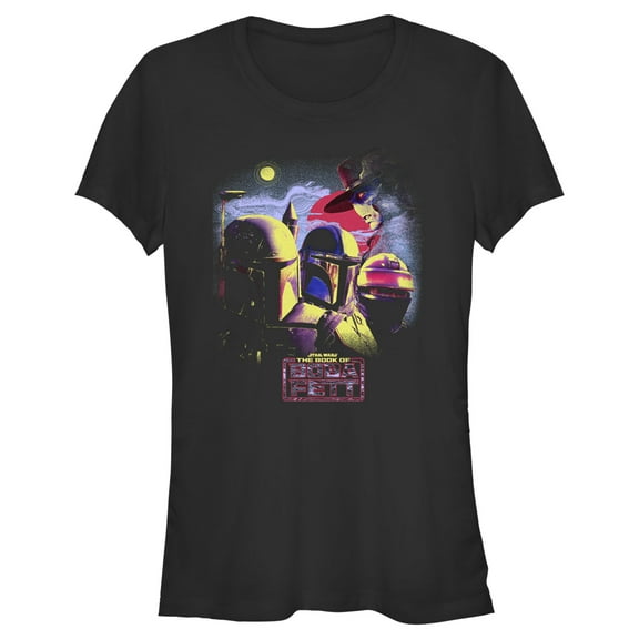 Junior's Star Wars: The Book of Boba Fett Cad Bane vs Shand, Djarin, & Boba Fett  Graphic Tee Black Medium