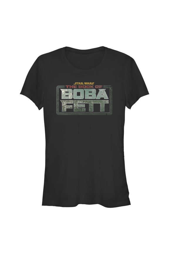 Junior's Star Wars: The Book of Boba Fett Distressed Logo Graphic Tee Black 2X Large
