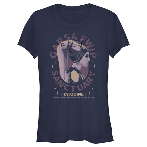 Junior's Star Wars: The Book of Boba Fett Garsa Fwip Sanctuary Graphic Tee Navy Blue X Large