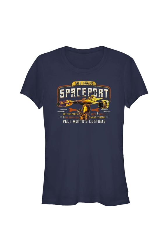 Junior's Star Wars: The Book of Boba Fett Peli Motto's Customs Graphic Tee Navy Blue Medium