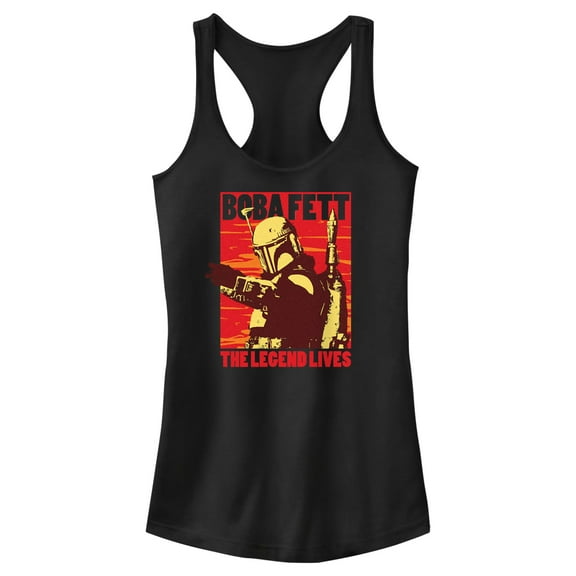 Junior's Star Wars: The Book of Boba Fett The Legend Lives Racerback Tank Top Black X Small