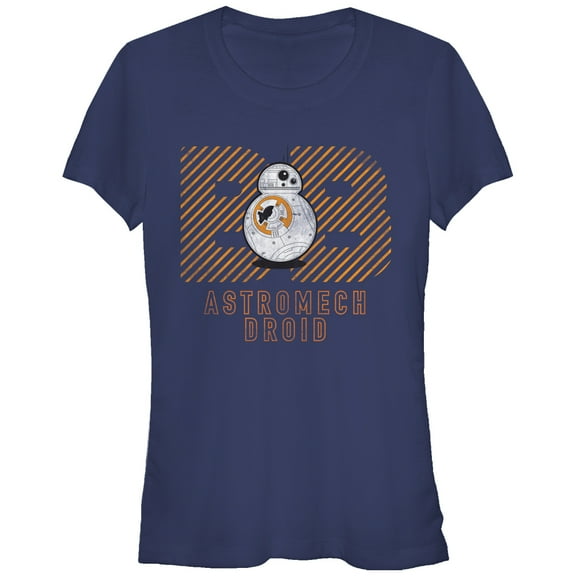 Junior's Star Wars The Force Awakens BB-8 Astromech Droid Distressed  Graphic Tee Navy Blue 2X Large