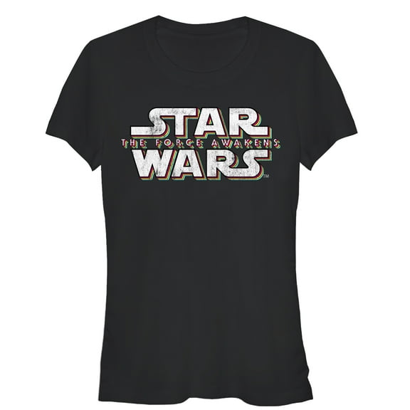 Junior's Star Wars The Force Awakens Classic Logo  Graphic Tee Black 2X Large
