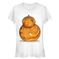 thumbnail image 1 of Junior's Star Wars The Force Awakens Halloween BB-8 Pumpkin Graphic Tee White Medium, 1 of 2