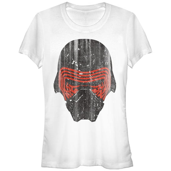 Junior's Star Wars The Force Awakens Kylo Ren Mask Graphic Tee White Large