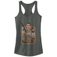 thumbnail image 1 of Junior's Star Wars The Force Awakens Retro Rey and BB-8  Racerback Tank Top Charcoal X Large, 1 of 3