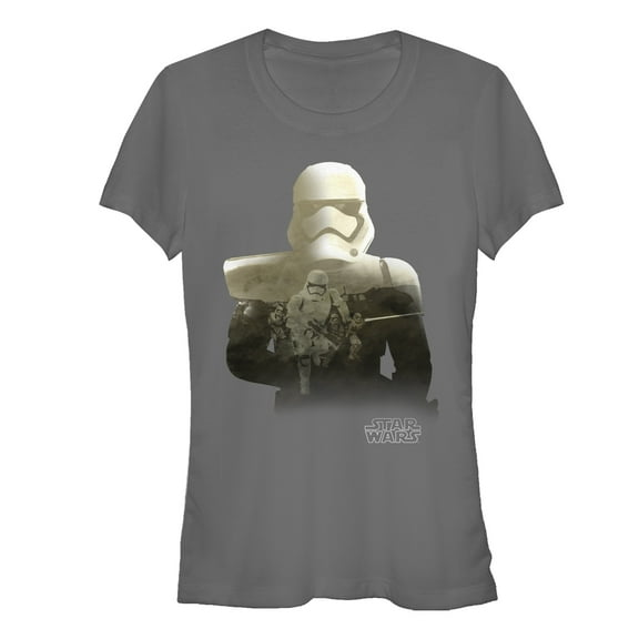 Junior's Star Wars The Force Awakens Stormtroopers Attack  Graphic Tee Charcoal Small