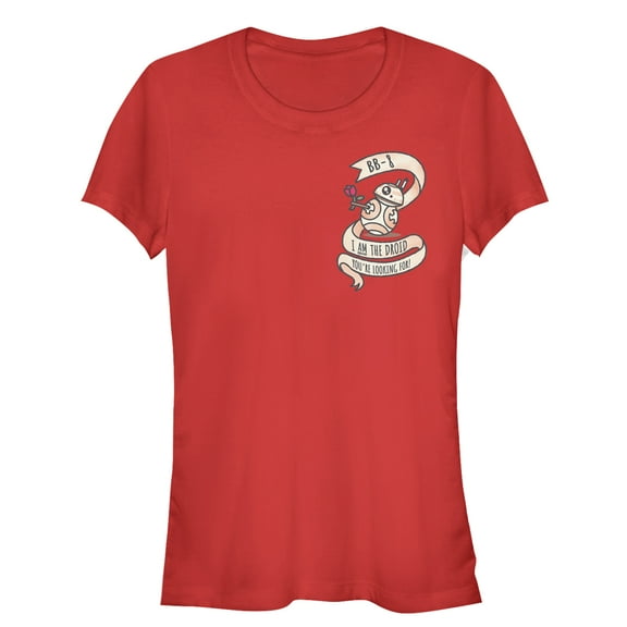Junior's Star Wars The Force Awakens Valentine BB-8 Droid of Your Dreams  Graphic Tee Red Large