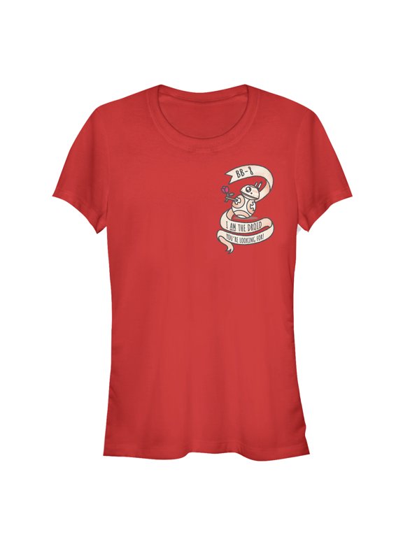 Junior's Star Wars The Force Awakens Valentine BB-8 Droid of Your Dreams Graphic Tee Red Medium