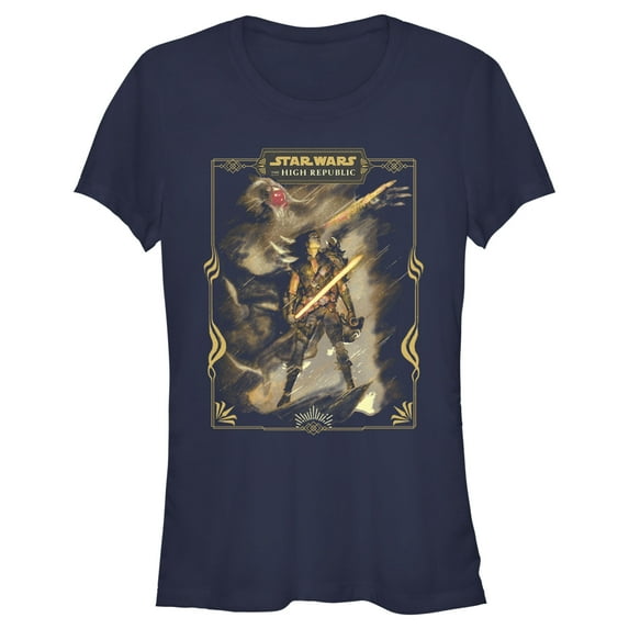 Junior's Star Wars The High Republic Marchion Ro Graphic Tee Navy Blue Medium