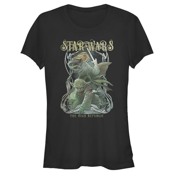 Junior's Star Wars The High Republic Yoda and Avar Kriss  Graphic Tee Black Medium