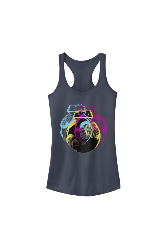 Junior's Star Wars The Last Jedi BB-9E Retro Pop  Racerback Tank Top Indigo Medium