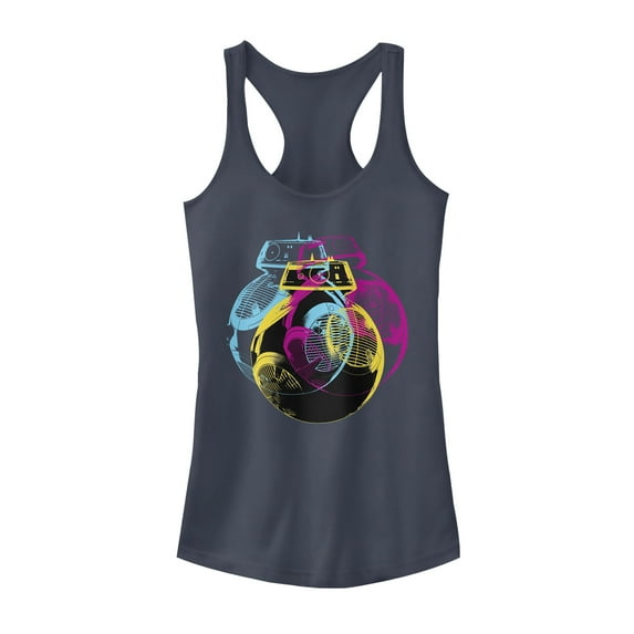 Junior's Star Wars The Last Jedi BB-9E Retro Pop Racerback Tank Top Indigo X Large
