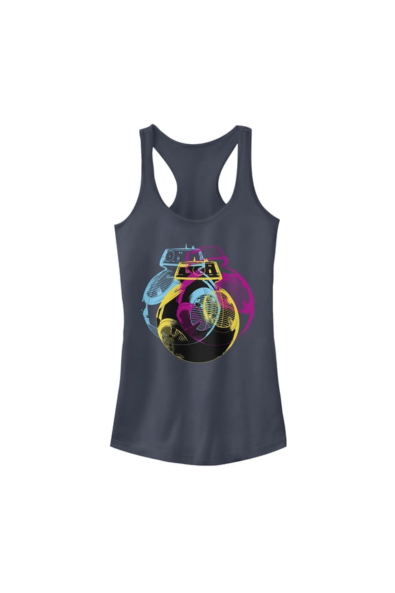 Junior's Star Wars The Last Jedi BB-9E Retro Pop Racerback Tank Top Indigo X Small