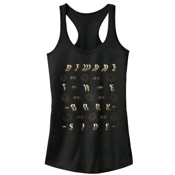 Junior's Star Wars The Last Jedi Beware Dark Side Distort Racerback Tank Top Black Small