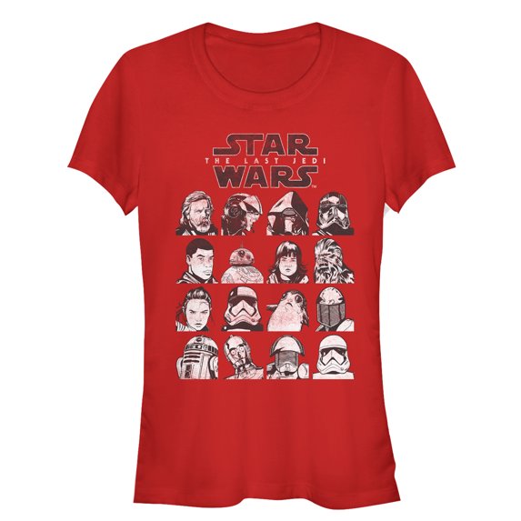 Junior's Star Wars The Last Jedi Character Page Graphic Tee Red Large