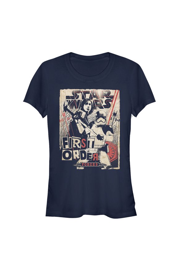 Junior's Star Wars The Last Jedi First Order Forces Graphic Tee Navy Blue Medium