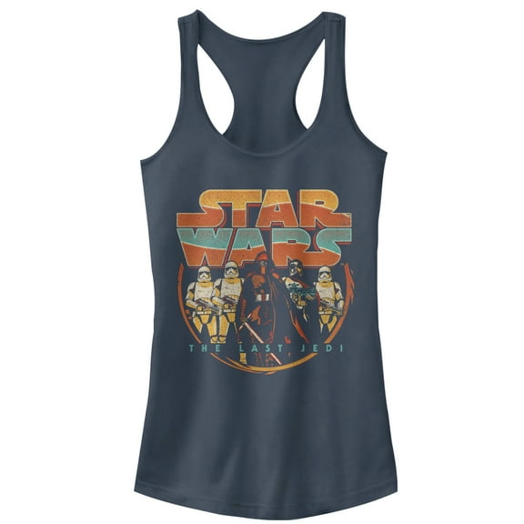 Junior's Star Wars The Last Jedi First Order Retro  Racerback Tank Top Indigo X Large