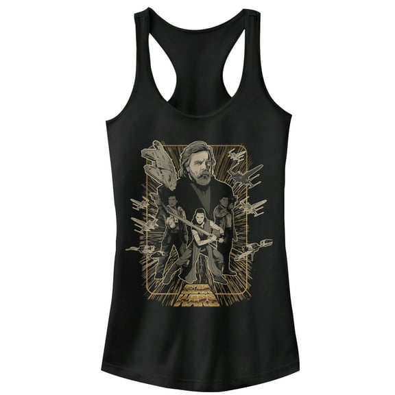 Junior's Star Wars The Last Jedi Group Frame  Racerback Tank Top Black Small