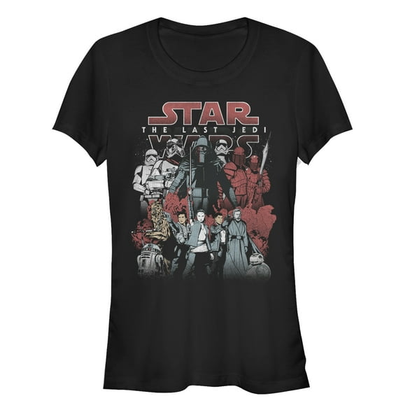 Junior's Star Wars The Last Jedi Group Shot  Graphic Tee Black Medium