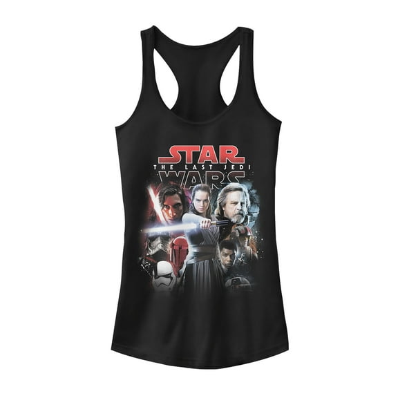 Junior's Star Wars The Last Jedi Movie Poster Style  Racerback Tank Top Black Medium