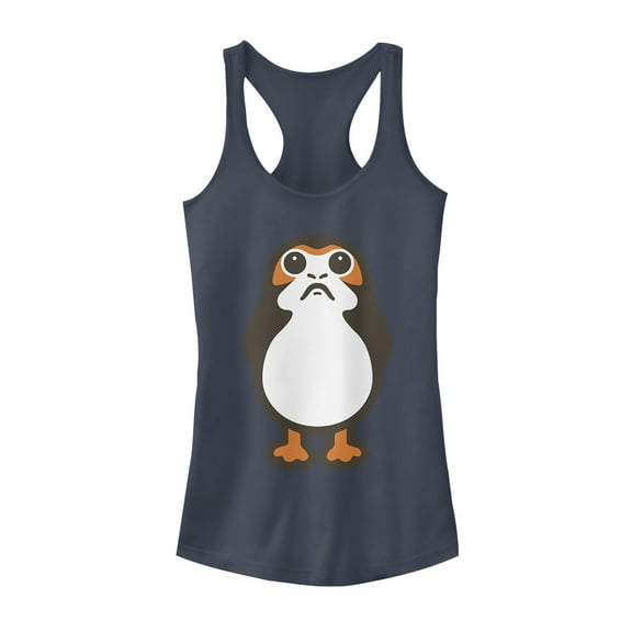 Junior's Star Wars The Last Jedi Porg Cartoon Racerback Tank Top Indigo X Small
