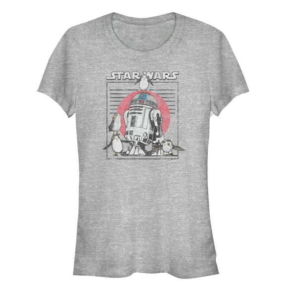 Junior's Star Wars The Last Jedi R2-D2 Porg Party  Graphic Tee Athletic Heather Small