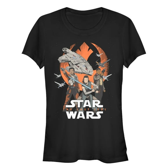 Junior's Star Wars The Last Jedi Rebel Trio  Graphic Tee Black Medium