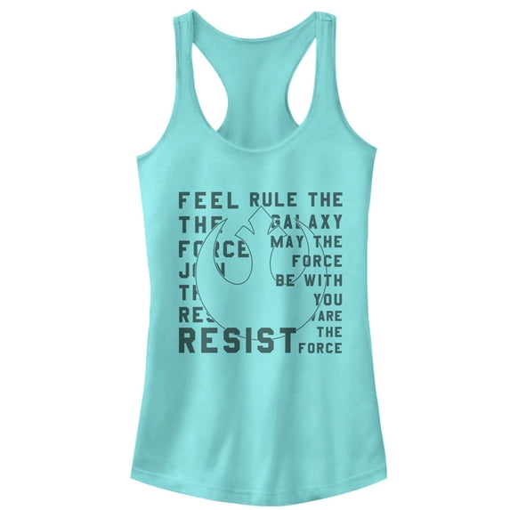 Junior's Star Wars The Last Jedi Resist Mantra Racerback Tank Top Cancun Large