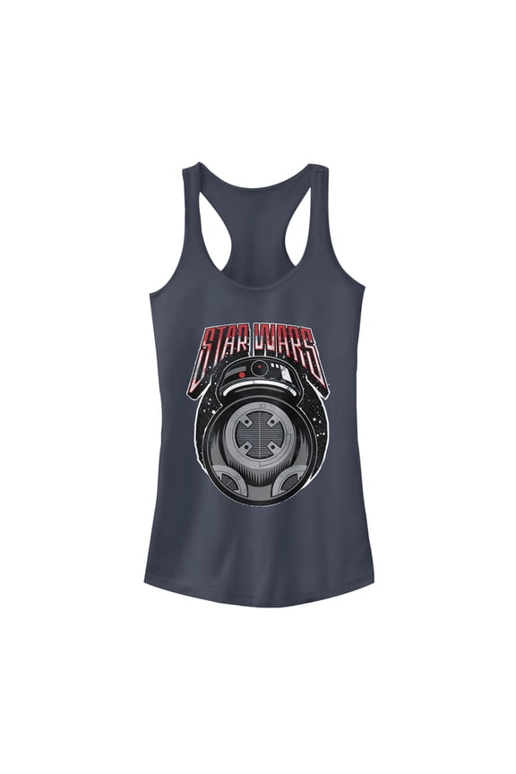 Junior's Star Wars The Last Jedi Retro BB-9E Racerback Tank Top Indigo 2X Large