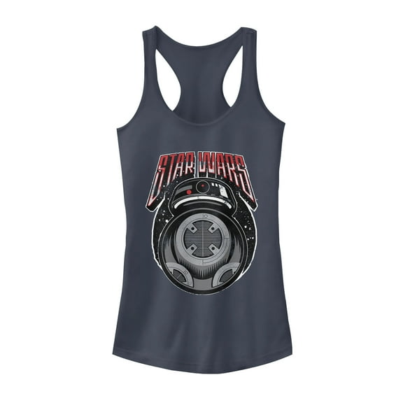 Junior's Star Wars The Last Jedi Retro BB-9E  Racerback Tank Top Indigo X Large