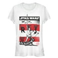 thumbnail image 1 of Junior's Star Wars The Last Jedi Rey Message  Graphic Tee White X Large, 1 of 2