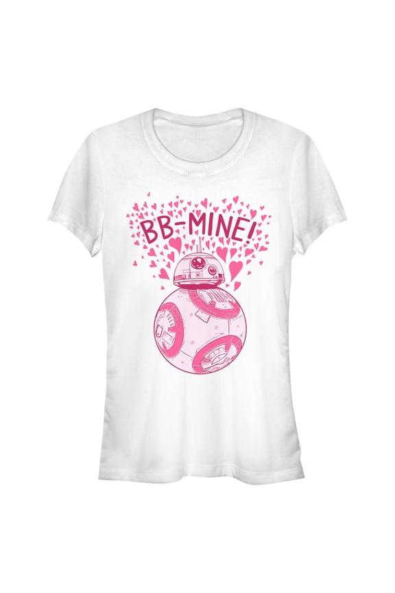 Junior's Star Wars The Last Jedi Valentine's Day BB-Mine  Graphic Tee White Small