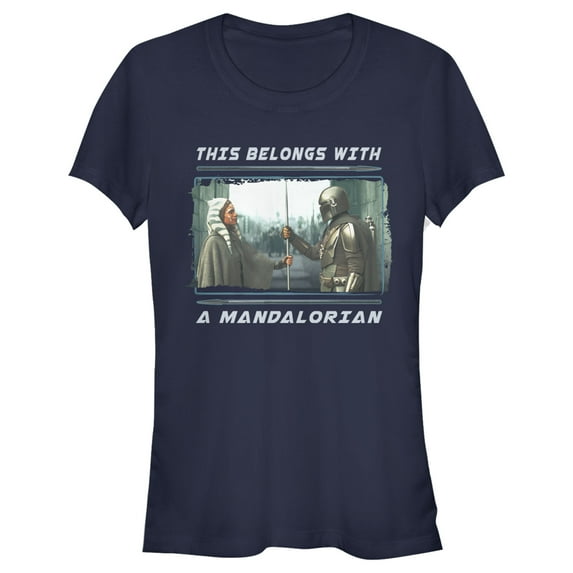 Junior's Star Wars: The Mandalorian Beskar's Rightful Owner Graphic Tee Navy Blue Large