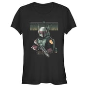 Junior's Star Wars The Mandalorian Boba Fett Armored Up Graphic Tee Black Medium